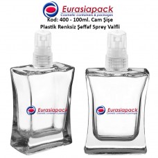 Plastik Spreyli Cam Parfüm Şişesi Kod: 400 - 100ml.