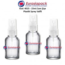 Plastik Spreyli Cam Parfüm Şişesi Kod: 4015 - 15ml.