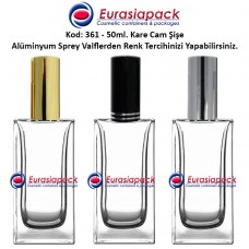 Alüminyum Spreyli Cam Parfüm Şişesi Kod: 361 - 50ml.