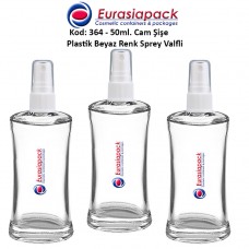 Plastik Spreyli Cam Parfüm Şişesi Kod: 364 - 50ml.