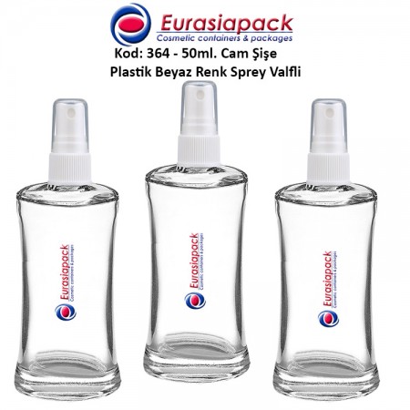 Plastik Spreyli Cam Parfüm Şişesi Kod: 364 - 50ml.