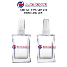 Plastik Spreyli Cam Parfüm Şişesi Kod: 400 - 50ml.