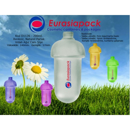 Dekoratif Cam Şişe - D-1126 - 200ml.