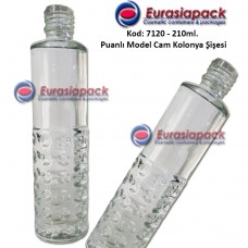 Cam Kolonya Şişesi 200ml Puanlı Desenli Kapaksız