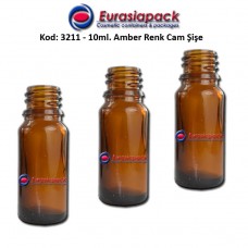 Cam İlaç - Ecza Şişesi 10ml. Amber/Kahverengi Kod 3211