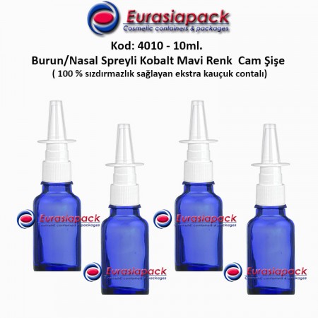 Burun Spreyli Kobalt Mavi Cam Şişe 10ml Kod: 4010