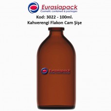 Flakon Cam Şişe Amber Renk 100 ml. Kod: 3022