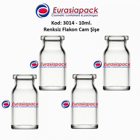 Flakon Cam Şişe Renksiz 8/10 ml. Kod: 3014