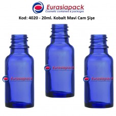 Cam İlaç - Ecza Şişesi 20ml. Kobalt Mavi Kod 4020