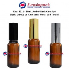 Sprey Valfli İlaç Şişesi 10ml Alüminyum Valfli Amber Şişe 3211