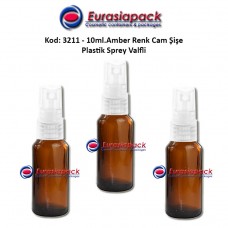 Sprey Valfli İlaç Şişesi 10ml. Amber Renk Kod 3211