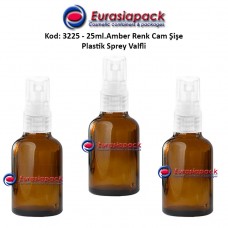 Sprey Valfli İlaç Şişesi 25ml. Amber Renk Kod 3225