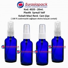 Sprey Valfli İlaç Şişesi 20ml. Kobalt Mavi Kod 4020 