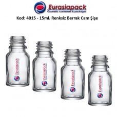 Cam İlaç - Ecza Şişesi 15ml. Renksiz Kod 4015