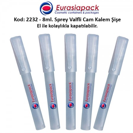 8ml. Buzlu Cam Kalem Parfüm Şişesi