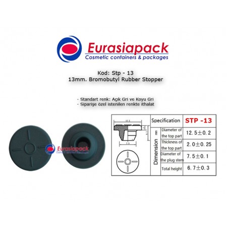 Bromobutyl Rubber Stopper STP-13 13mm