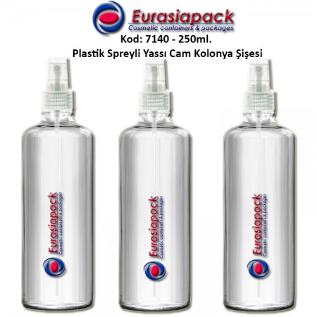 Spyrey valfli cam kolonya ve parfüm  şişesi yassı model 100ml