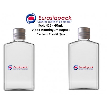 Alüminyum Kapaklı Plastik Şişe 40ml Kod 415