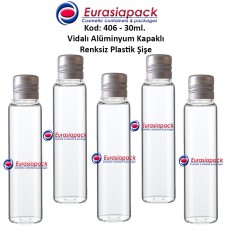 Alüminyum Kapaklı Plastik Şişe 25/30ml Kod 406