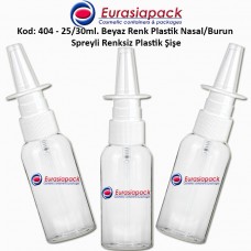 Burun Spreyli Plastik Şişe Kod: 404 25/30ml.