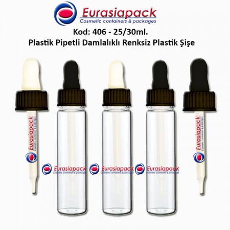 Damlalıklı Plastik Şişe Kod 406 - 25/30ml.