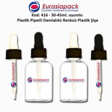 Damlalıklı Plastik Şişe Kod 416 - 30-45ml. uyumlu