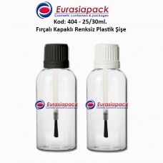 Fırçalı Kapaklı Plastik Şişe Kod: 404 25/30ml.