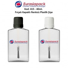 Fırçalı Kapaklı Plastik Şişe Kod: 415 - 40ml.