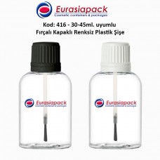 Fırçalı Kapaklı Plastik Şişe Kod: 416 - 30-45ml. kullanıma uygun