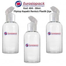 Fliptop Kapaklı Plastik Şişe 25/30ml Kod 404