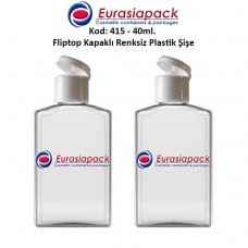 Fliptop Kapaklı Plastik Şişe 40ml Kod 415