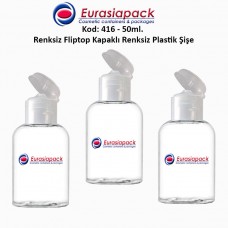 Fliptop Kapaklı Plastik Şişe 50ml Kod 416