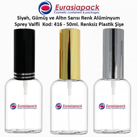 Sprey Valfli Plastik Şişe 30-45ml Uyumlu Alüminyum Spreyli Kod 416