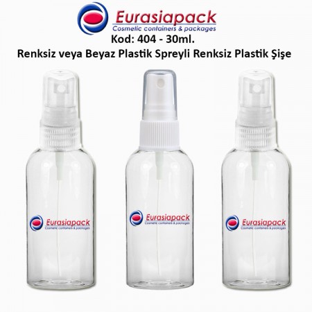 Sprey Valfli Plastik Şişe 30ml Plastik Spreyli Kod 404