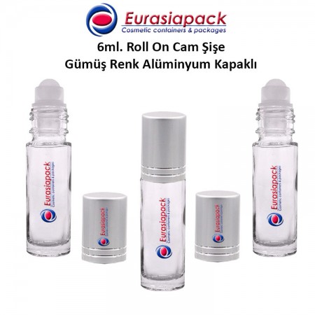 6ml. Alüminyum Kapaklı Roll On Cam Şişe